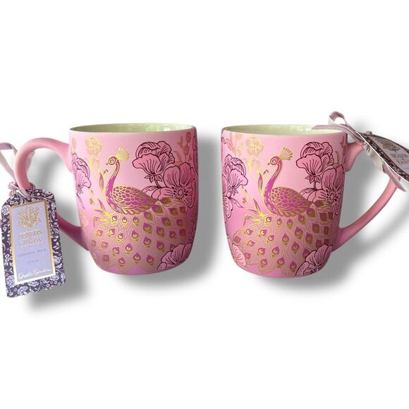 Pink Peacock Floral Mug with Gold Foil Accents - Picture 10 of 10